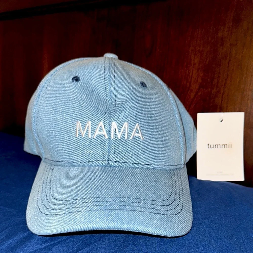 Tummii Mama Blue Denim Embroidered Baseball Hat Cap New with Tags New